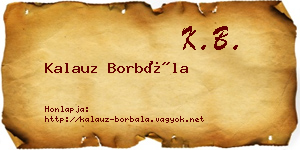Kalauz Borbála névjegykártya